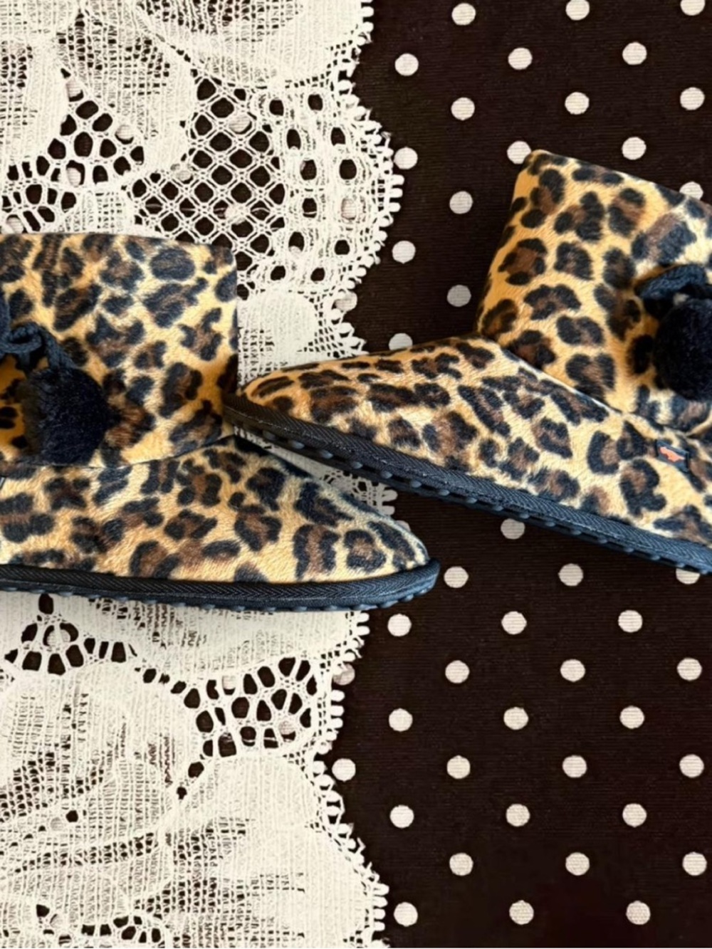 Rocket Dog Leopard Print Pom Booties - Brown